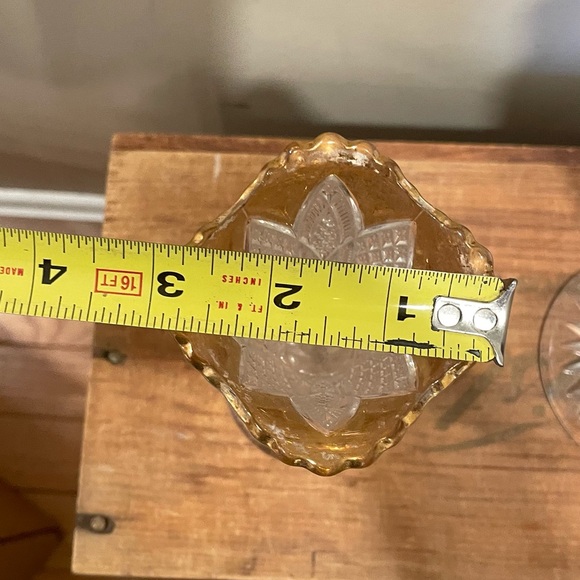 Vintage Fluted Crystal Vase Gold Trim 8” Tall - Picture 5 of 5